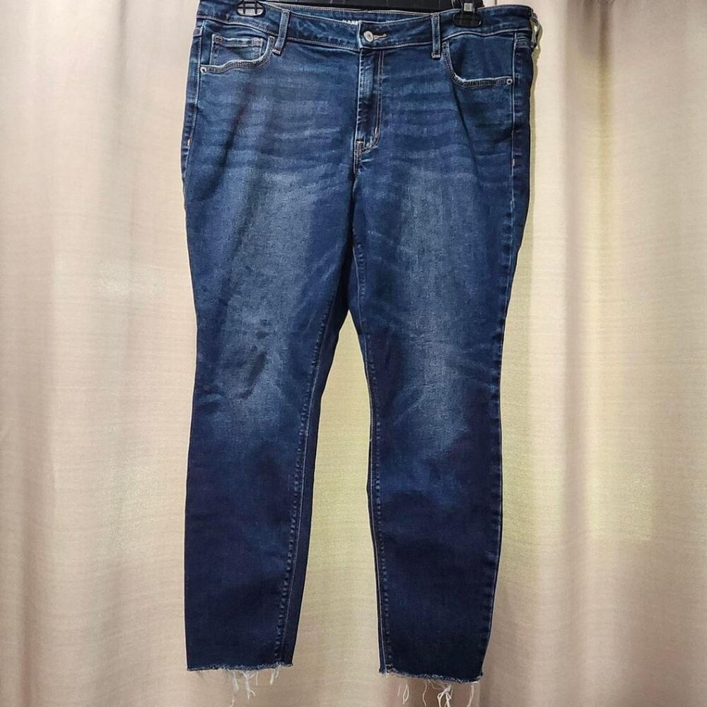 Old Navy Denim Dark Blue Women's Rockstar Super Skinny Midrise Size 16 Short